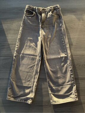 Zara Kids Wide-Leg Jeans in Light Gray